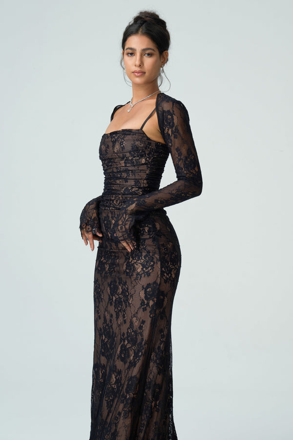 Léa lace bodycon slip dress