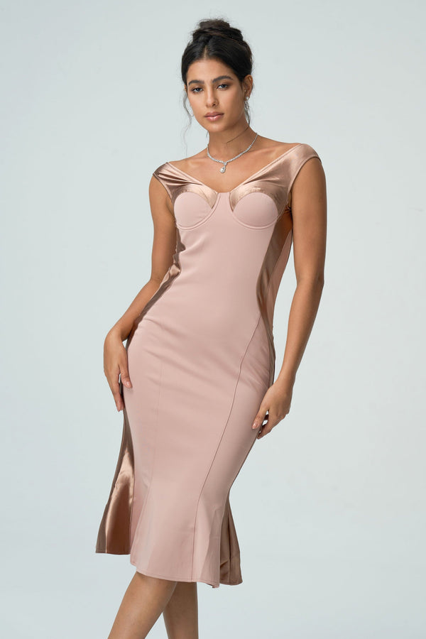 Anna romantic bare pink mermaid dress