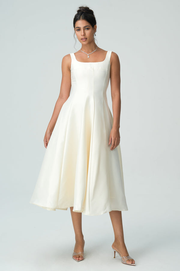 Brenda Minimalist style white dress